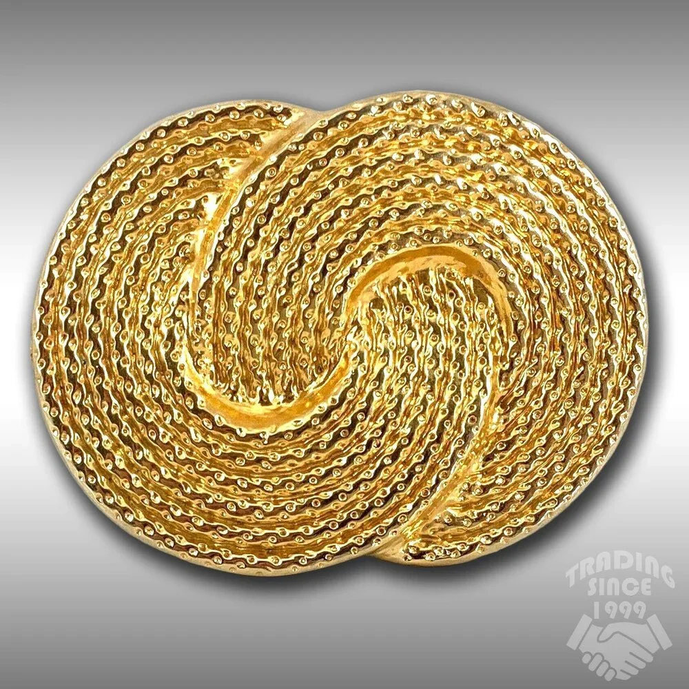 Vintage Belt Buckle Women's Nan Lewis Rope‎ Woven Circles Women's 80s 90s